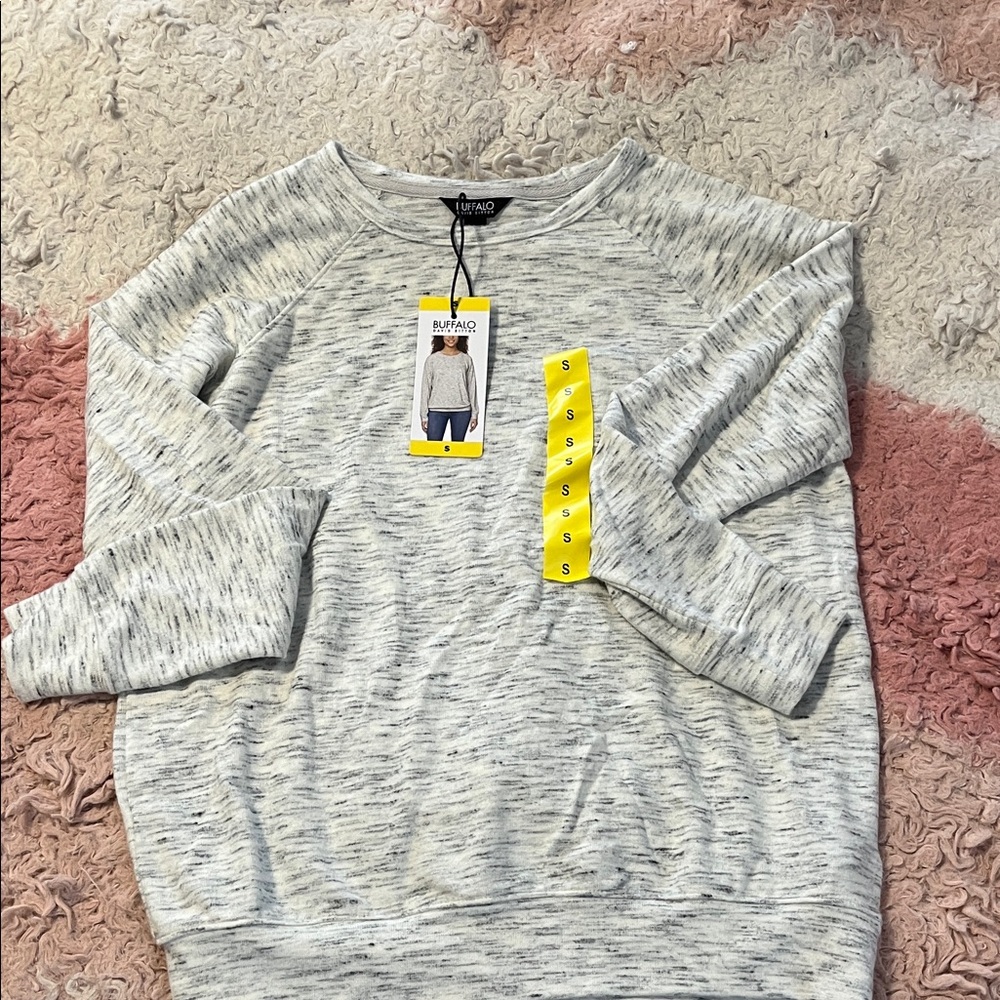 Buffalo David Bitton Heathered Gray Crewneck Top